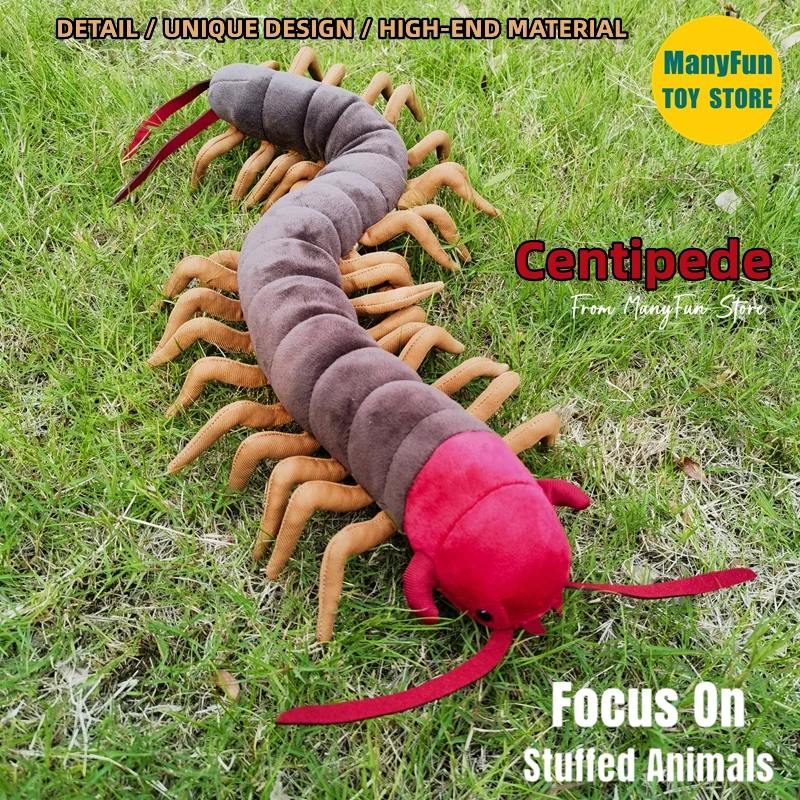 Realistic Centipede High Fidelity Millipede Plushie Scolopendra heros Plush Toys Lifelike Animals Simulation Stuffed Doll Toy