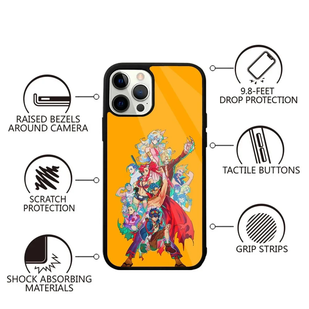 T-Tengen Toppa Gurren-Lagann Phone Case For iPhone 16,15,14,13,12,11,Plus,Pro,Max,Mini Magsafe Magnetic Wireless Charging