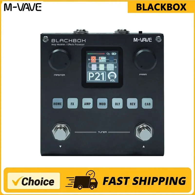 M-VAVE Blackbox / Annblack Box Gitarre / Bass AMP Modeler Multi-Effekt-Prozessor wiederaufladbar für E-Gitarre Bass
