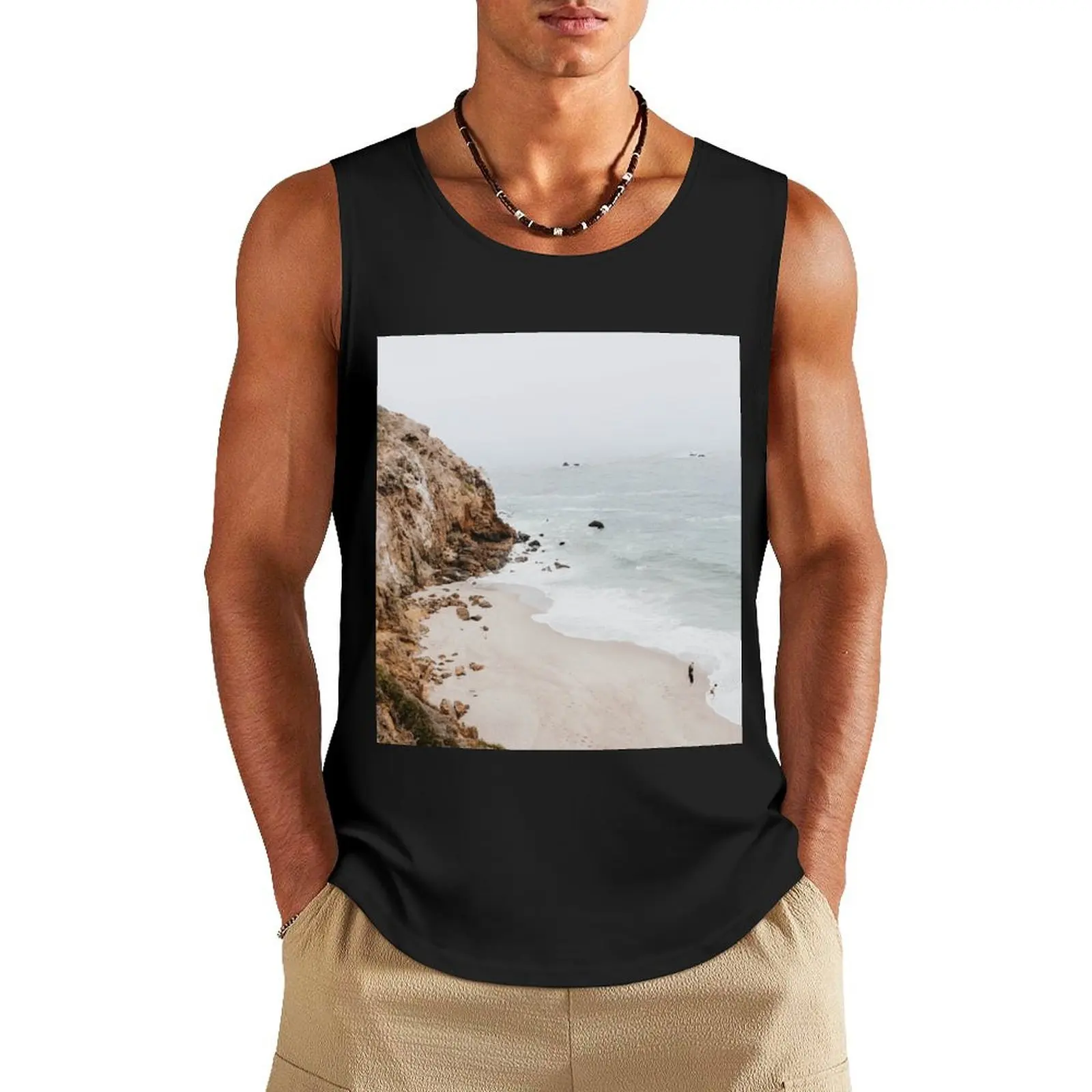 malibu coast Tank Top clothes for men sleeveless Men's t-shirts t-shirts man