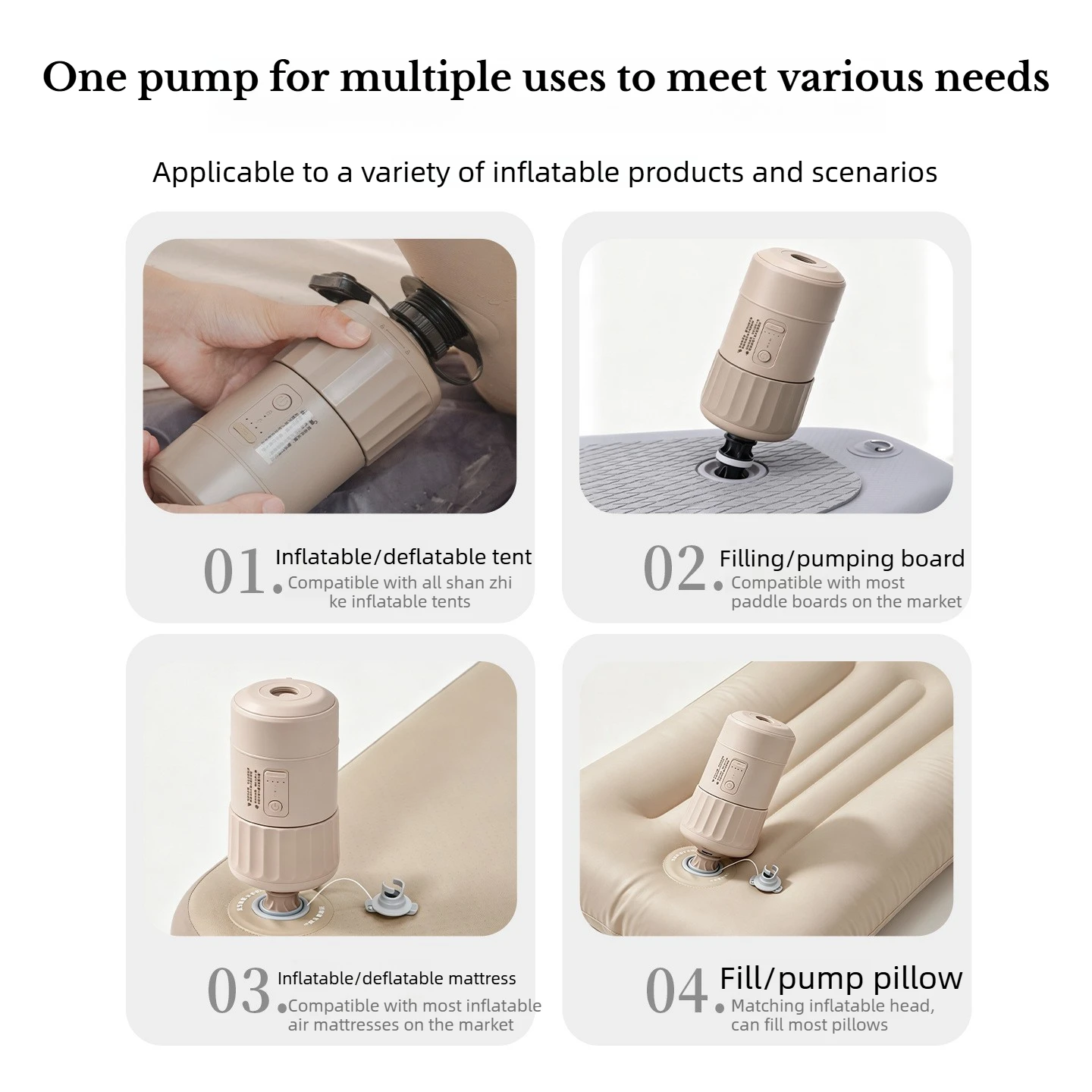 MOUNTAINHIKER Electric Air Pump, Comes with Travel Lock Portable Camping Pump for Air Bed, Sleeping Pads, Vacuum Bag，Paddle Boat - view 5