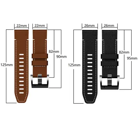26mm 22mm Snabbfästesrem för Garmin Fenix 8 E 7 7X 6X 6 5X 5 Silikonläderarmband Epix Pro Gen 2 47mm 51mm Enduro 3 Armband 8 best sales tillbehör Garmin Epix - №5