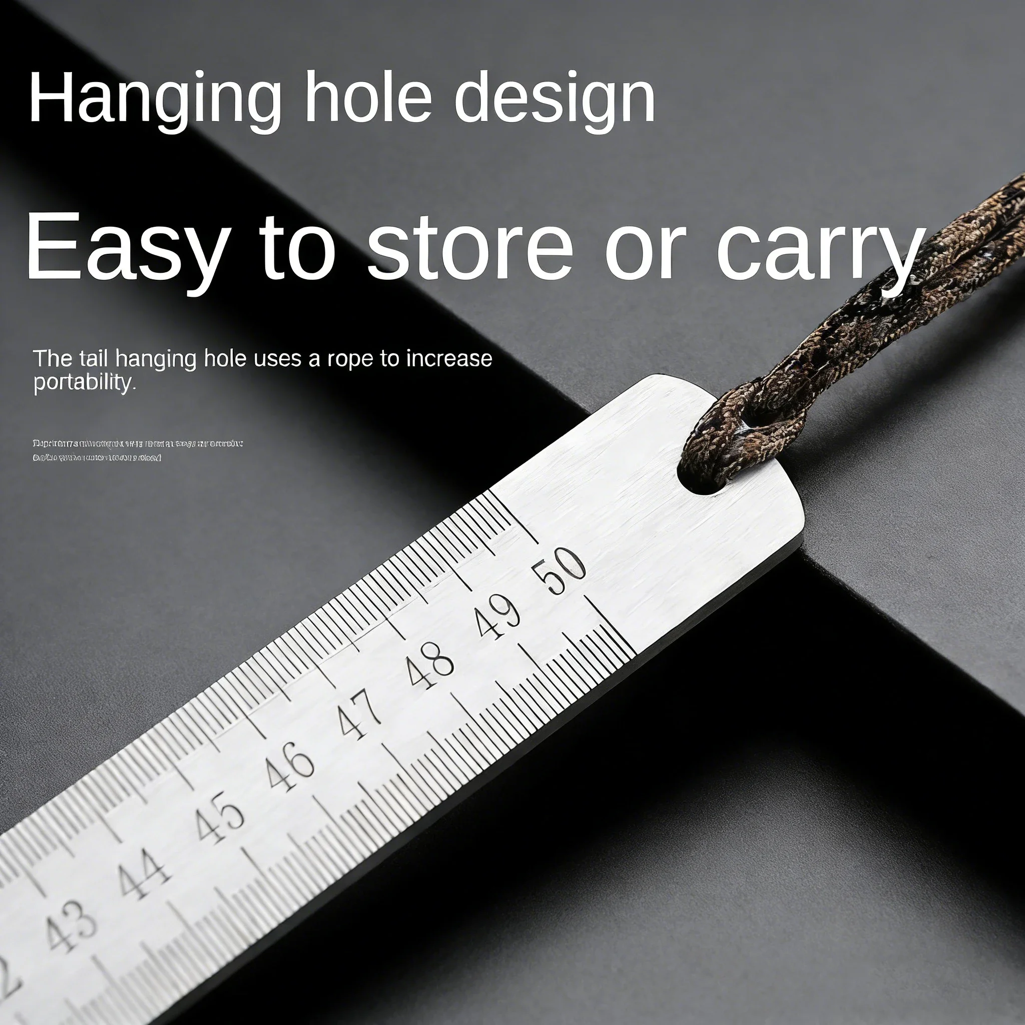 50cm Industrial Forged & Quenched Stainless Steel Ruler - Multi-Purpose Car Tool with Thickened Design for Measuring & Safety