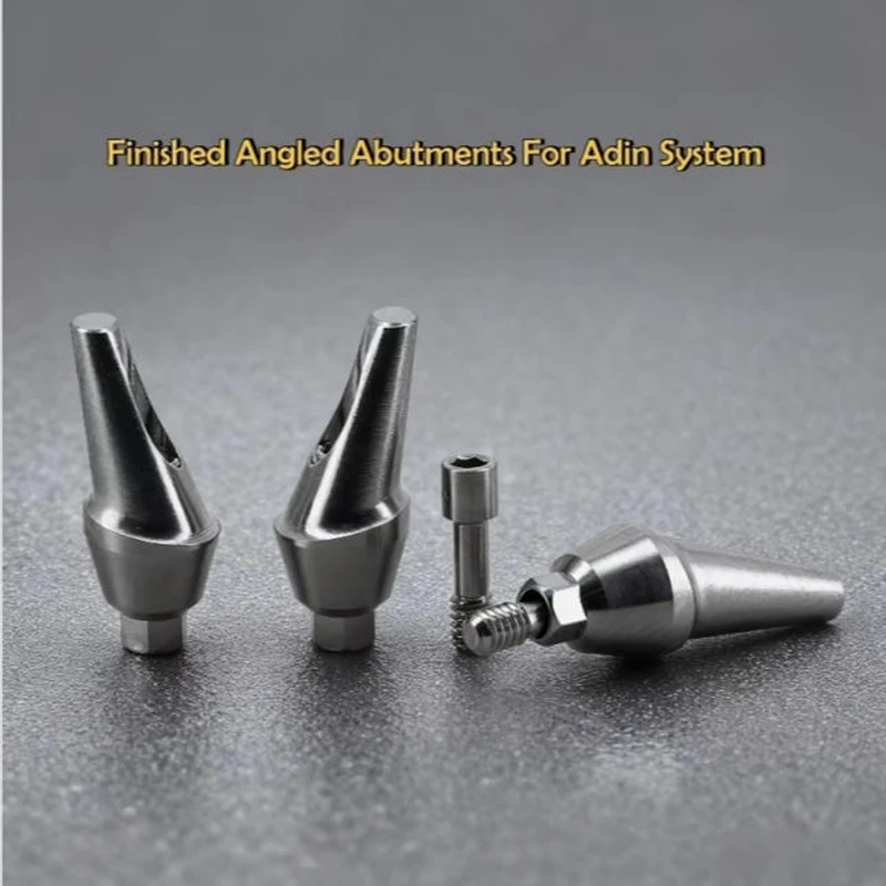 10Sets Dental Implant Titanium Alloy Accessories Finished Straight & Angled Abutments For Adin System Dental Clinic Supplies