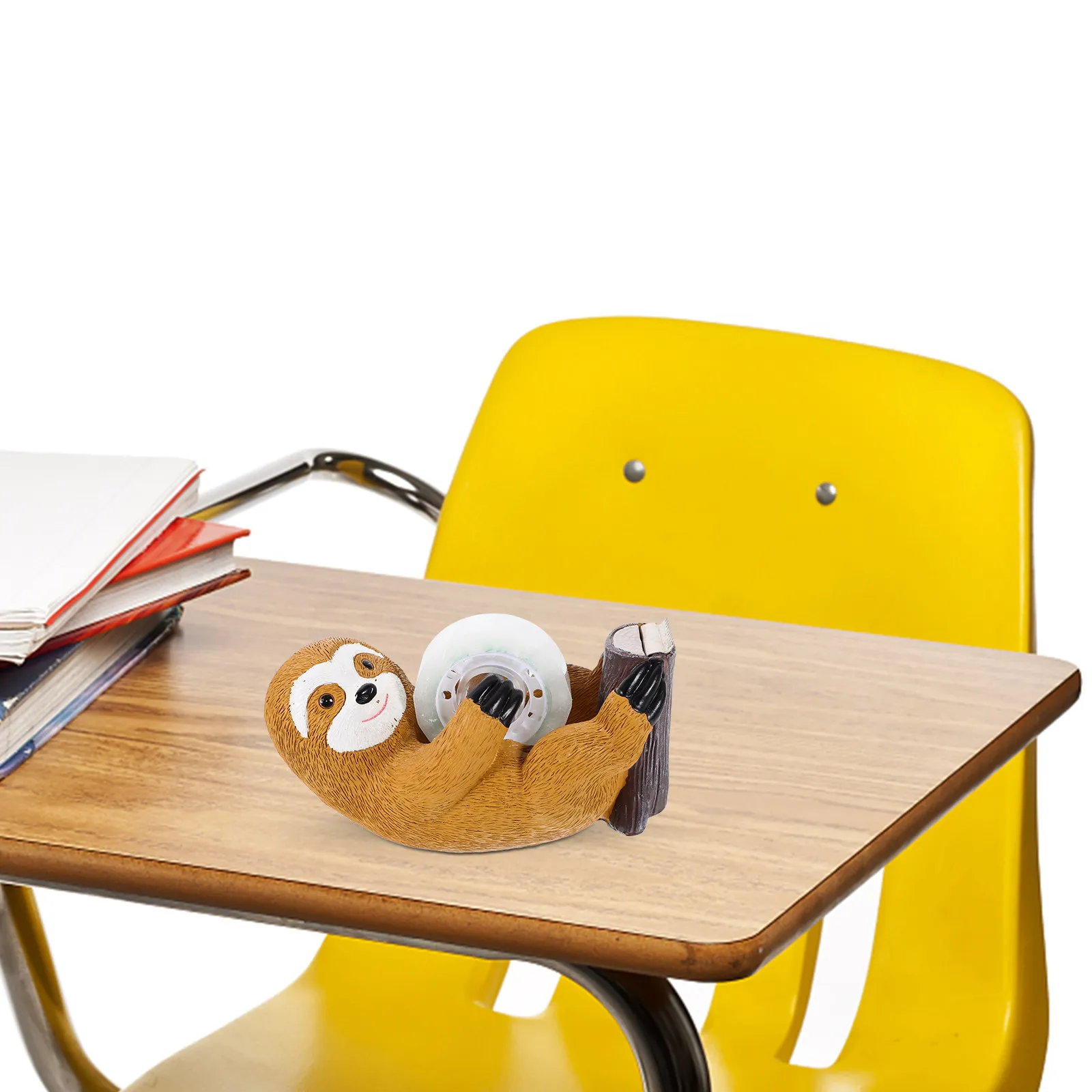 desktop-tape-dispenser-sloth-cartoon-animal-resin-tape-cutter-convenient-easy-hold-cut-decorative-office-school-household-supply