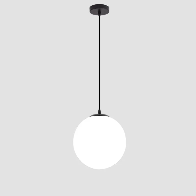 Nordic Glass Ball Pendant Lights Modern White Restaurant Hanging Lamps Restaurant Deco Luminaire Bedroom Light LED Pendant Lamp