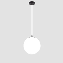 Nordic Glass Ball Pendant Lights Modern White Restaurant Hanging Lamps Restaurant Deco Luminaire Bedroom Light LED Pendant Lamp