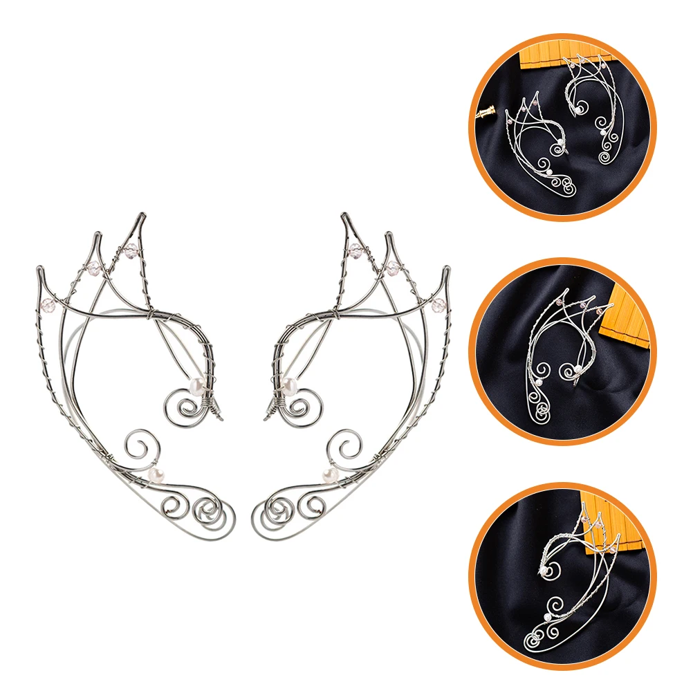 

Elf Earrings Cuffs Fairy Non Piercing Clip Hanger Clips Ears Jewelry Christmas for Girls