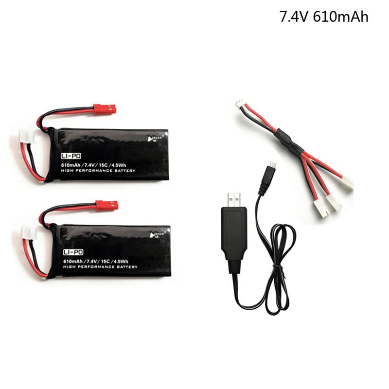 7.4 V 610mAh lipo batteria 15C 4.5WH batteria Per Hubsan X4 H502S H502E H216A Con Il Caricatore Set Per RC quadcopter Drone Parti 7.4 V