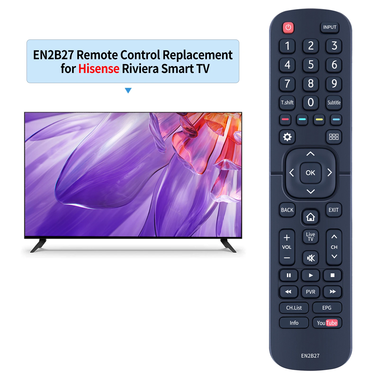 New EN2B27 Remote Control For Hisense Smart TV 32K3110W 40K3110PW 50K3110PW 40K321UW50M7000UW 55M7000UW 65M7000UW 70M7000UW