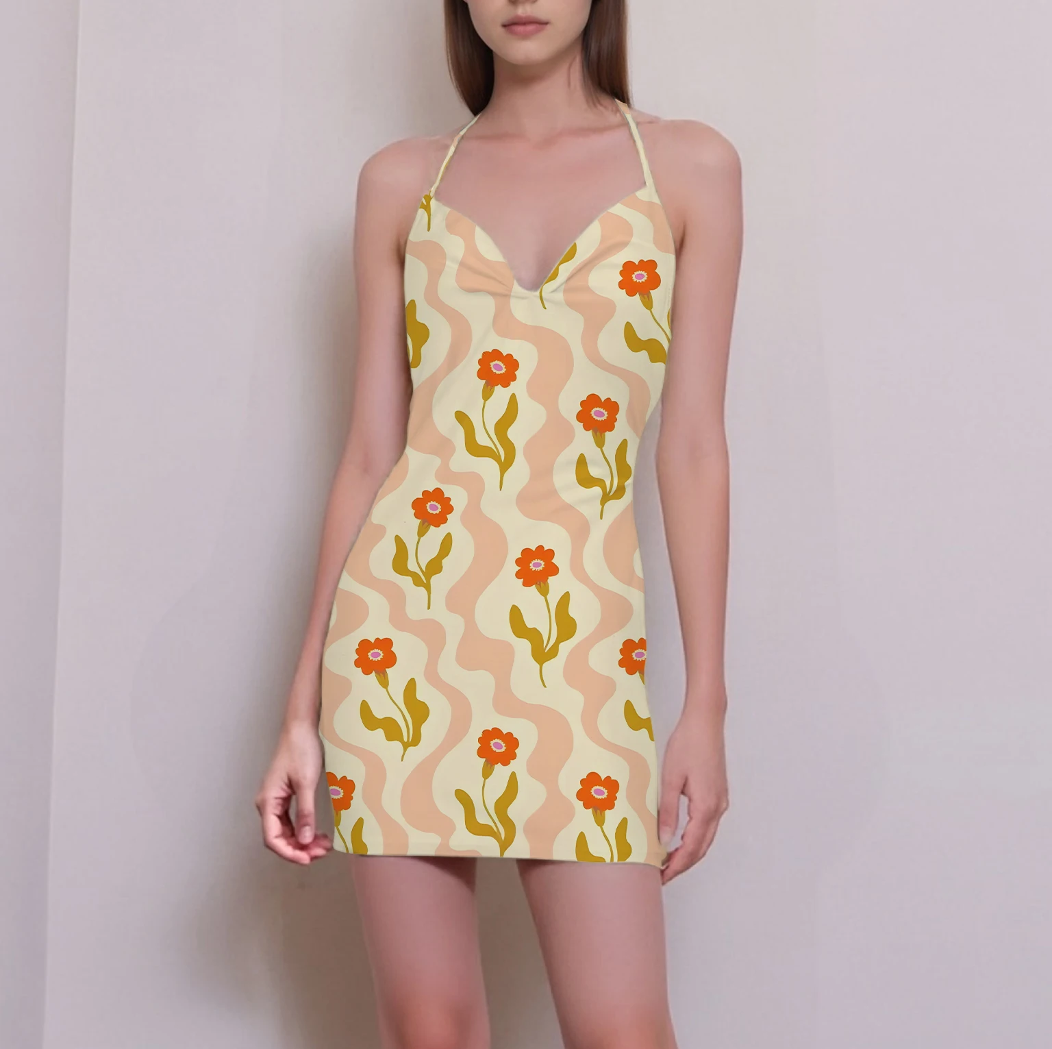 ฤดูร้อนSuspendersผู้หญิงBacklessเซ็กซี่ชุดสั้นออกแบบดอกไม้แฟชั่นบุคลิกภาพBreathableผ้านุ่ม