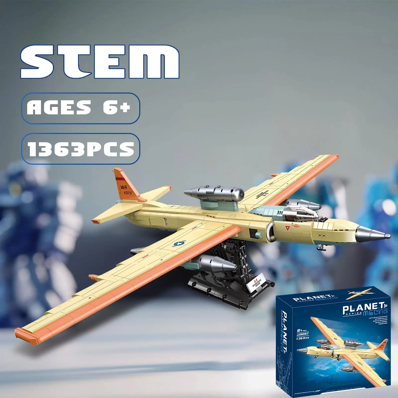 

1363PCS U-2 Aircraft Plane Building Blocks Air Force Reconnaissance Aircraft Model Bricks Desktop Decoration Kids DIY Toys Gifts