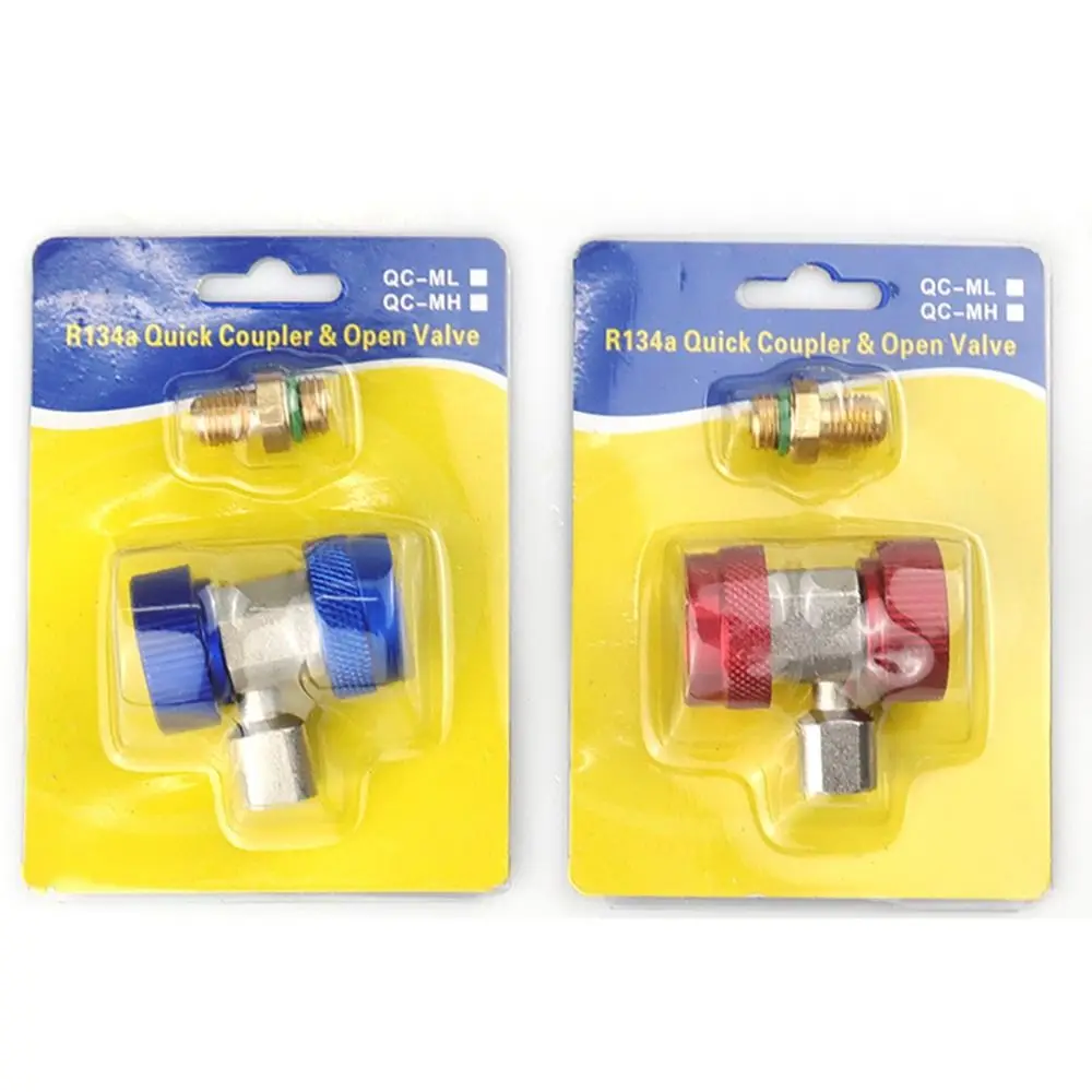 

NEW Alloy Car Quick Coupler Connector Adjustable Aluminium Brass Plating Adapter Car Accessories R134A H/L Manifold Gauge