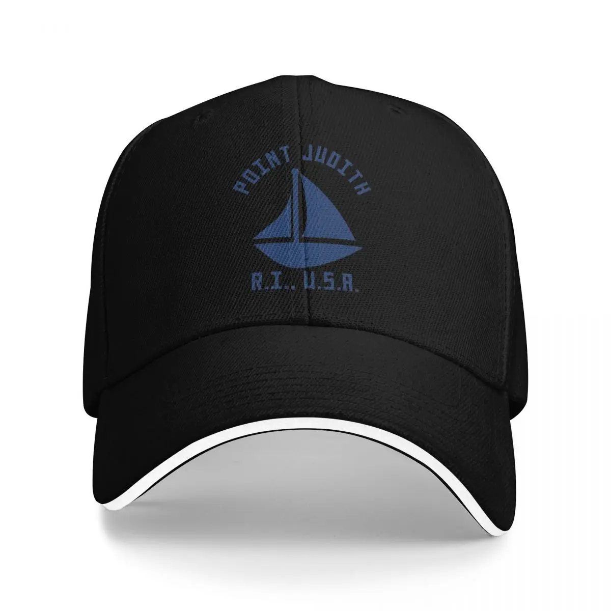 

Point Judith Rhode Island Sailing / Boating - Navy Blue Text - Abstract / Minimalist Baseball Cap Winter hat Female Men's
