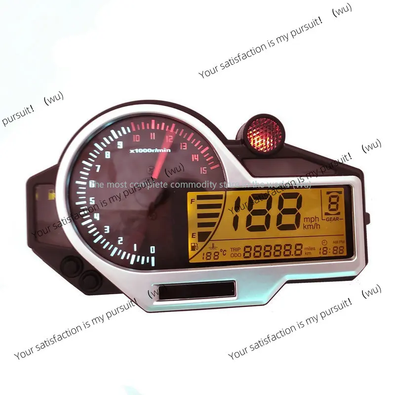 

Motorcycle bare handle car LCD meter, adjustable speed and speed N1-6 gears, water temperature and oil meter self-check once