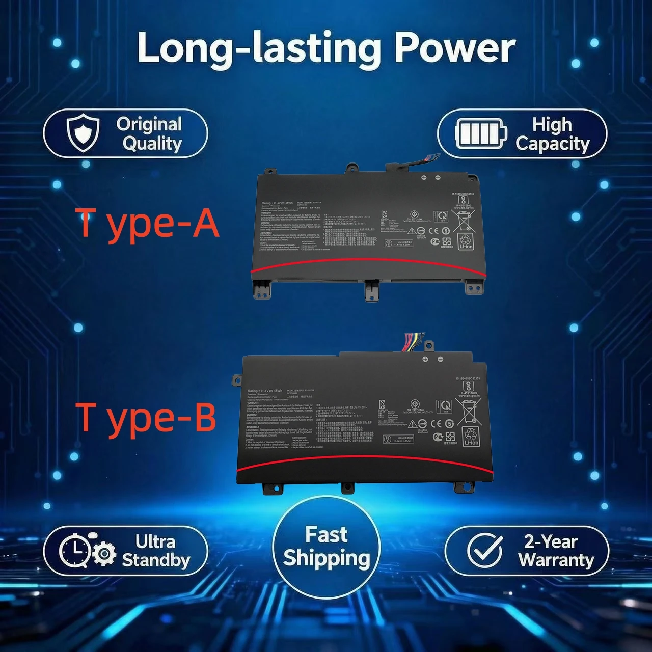

Оригинальный аккумулятор B31N1726 B31BN91 для Asus FX504 FX504GE FX505DY TUF505DY TUF504GD TUF565GD TUF554GE Gaming 15 FX505