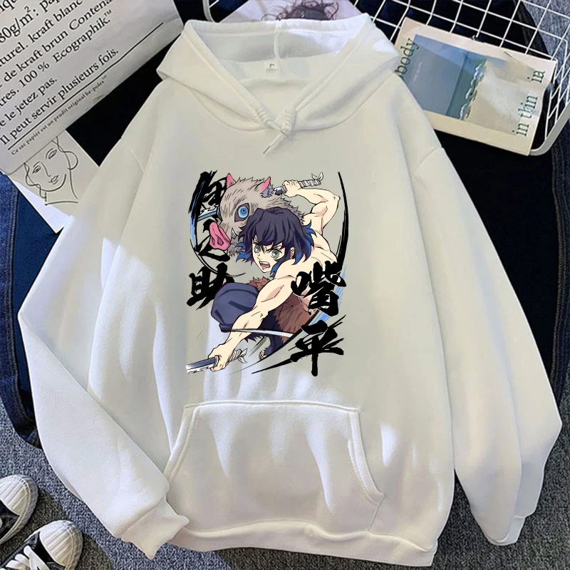 New Anime Hashibira Inosuke Printed Hoodies Women Men Sweatshirt Hooded Casual Tops Pullovers