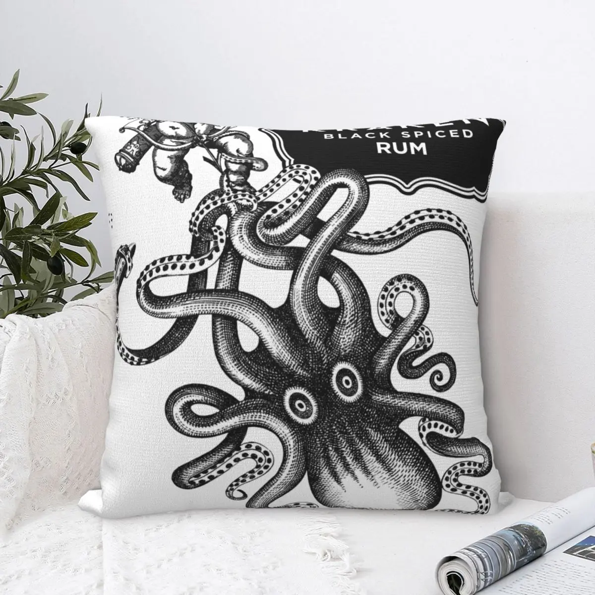 

Kraken Rum Octopus Square Pillow Case for Sofa Throw Pillow