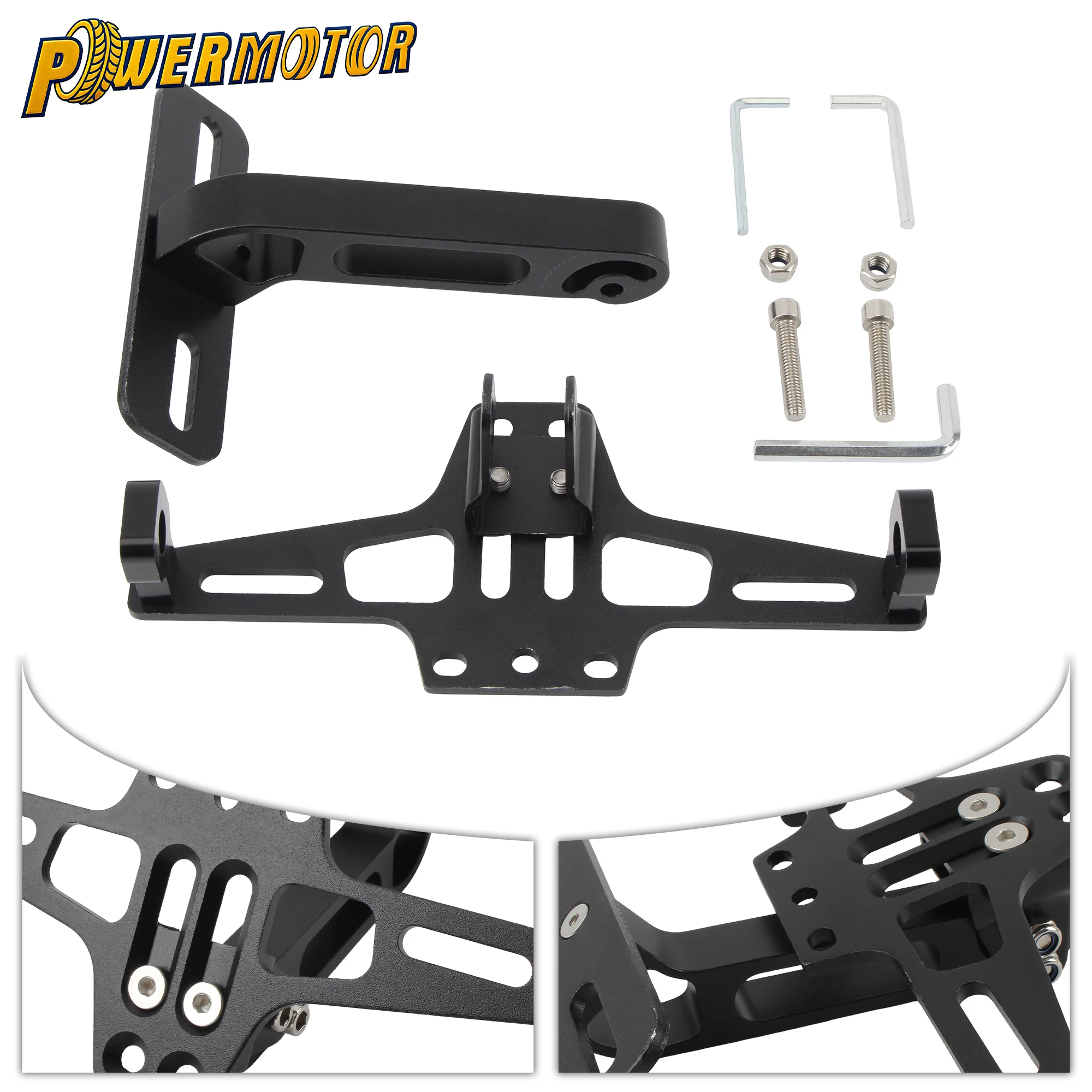 

Motorcycle Rear License Number Plate Turn Signal Mount Holder CNC Aluminum Alloy Bracket Fender Eliminator Universal Modified