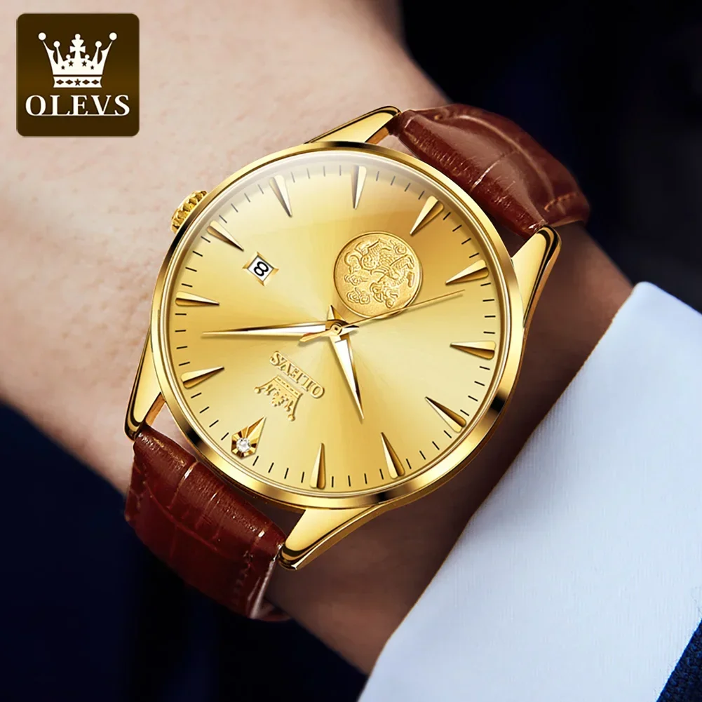 OLEVS Men\'s Automatic Movement Watch Luxury Stainless Steel Watches for Men Waterproof Luminous Mechanical Wristwatch Male Clock