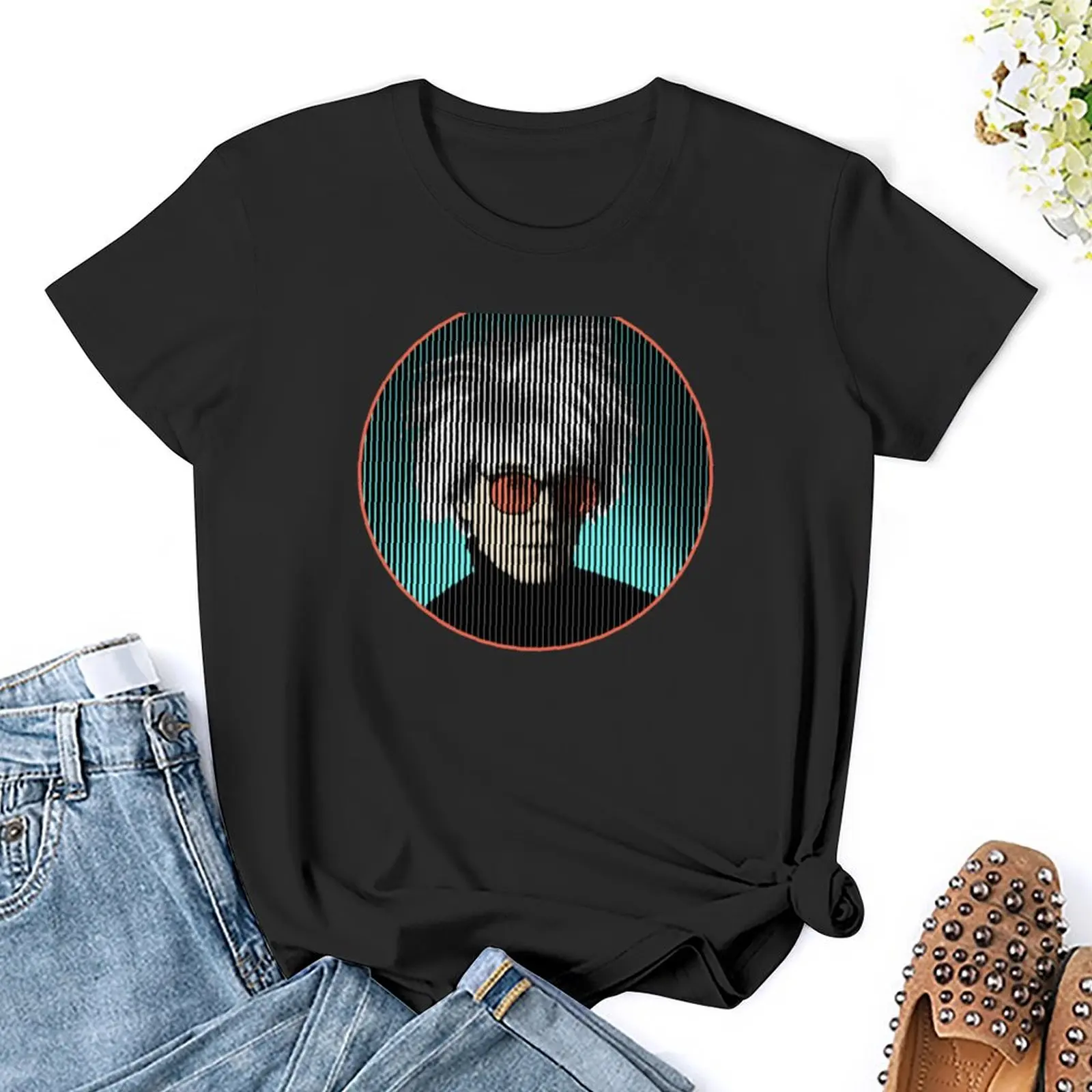 Andy Warhol T-Shirt z nadrukiem zwierzęcym, gładka, letnia odzież damska