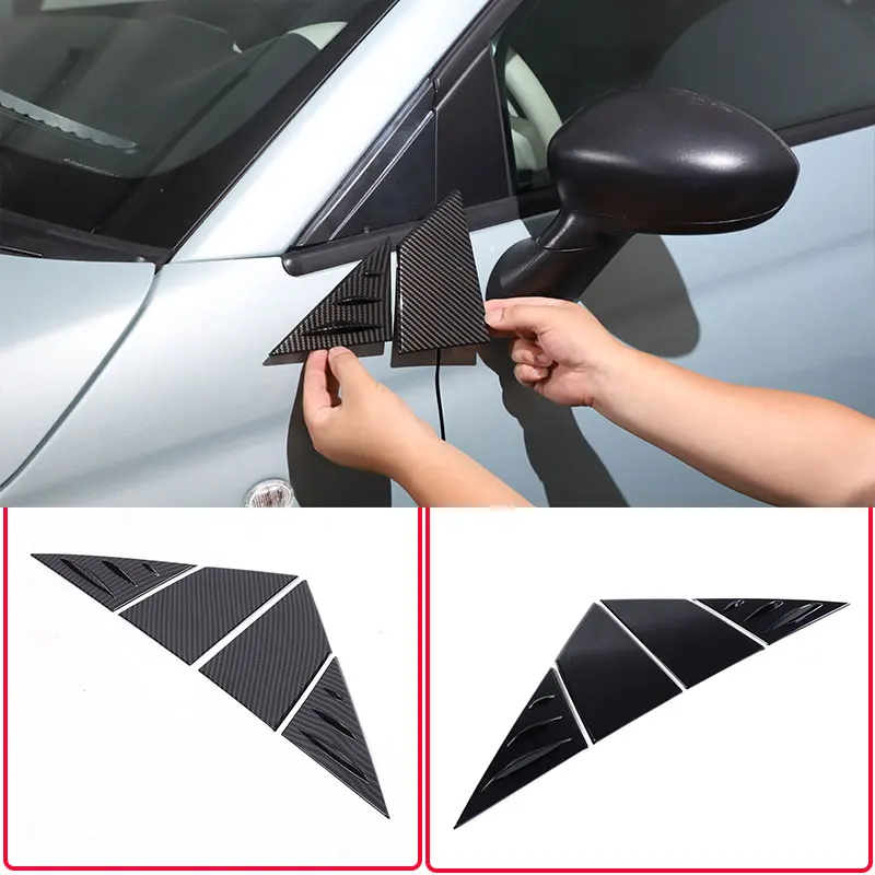 

For Fiat 500 2010+ Car Rearview Mirror Side Triangle Spoiler Trim ABS Carbon Fiber Pattern Exterior Accessories 4 Pcs