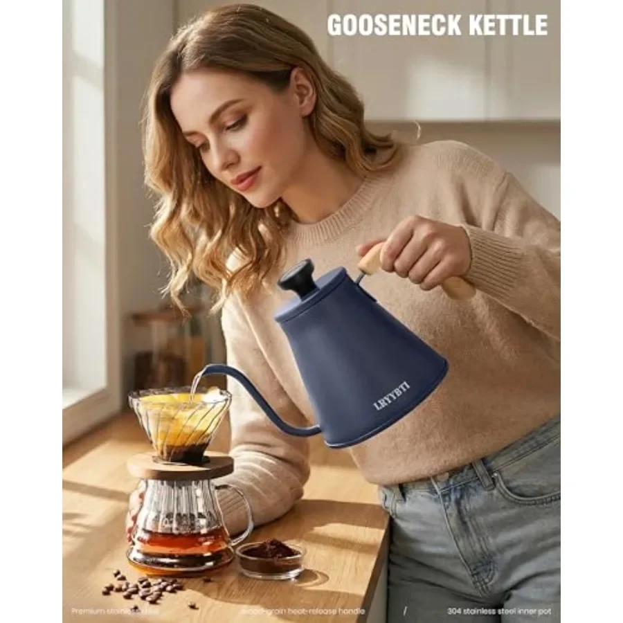 FirmHome StoreGooseneck Kettle Stovetop With Thermometer For Durable 3-Layer Base Pour Over Kettle Stainless Steel Tea Kettle Co