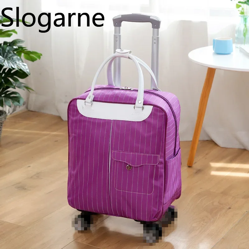 New 4 Wheels Travel Duffels Women 26 Inch Trolley Luggage Bag Rolling Travel Bags Universal Wheel Suitcase Girls Large Backpack