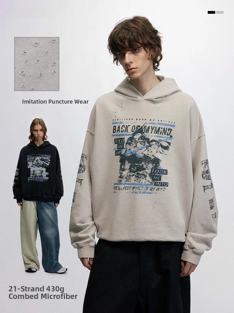 

OVDY Heavyweight American Sle Printed Hoodie ex Couple's Jaet Cotton Long Sve Casual Wear for Men And Women