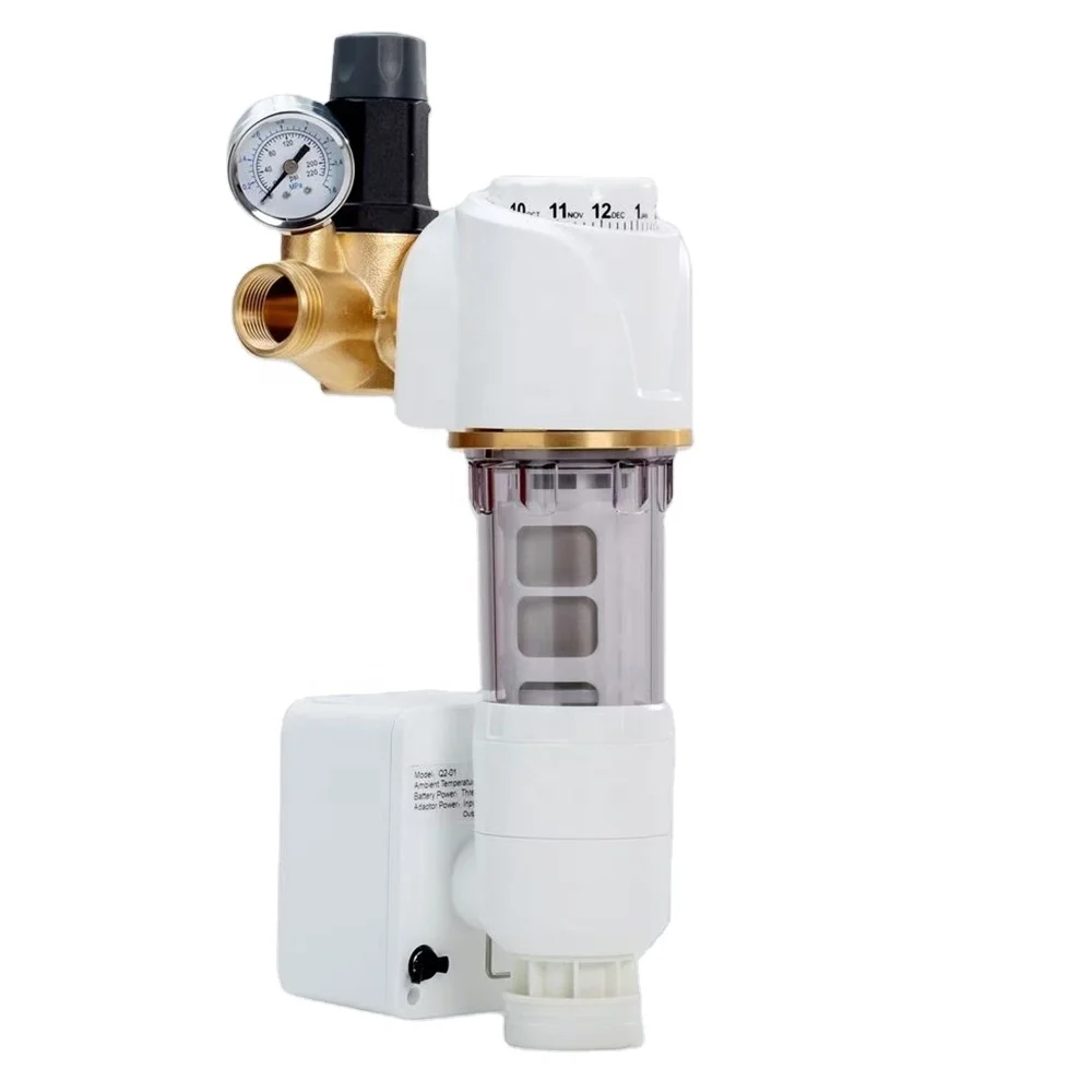 Spin Down Sediment Water Filter System with Pressure Gauge Auto Backwash Module with Touch Screen Home Pre-filtration System