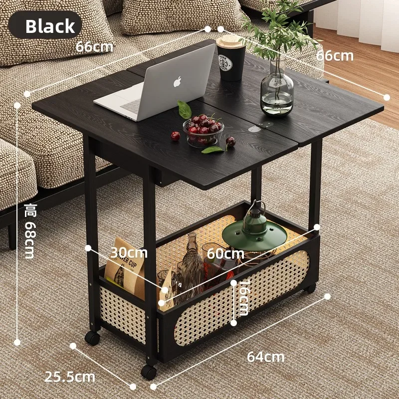 Multi-functional Household Goodstrolley With Wheels Movable Folding Coffee Table Living Room Sofa Side Table