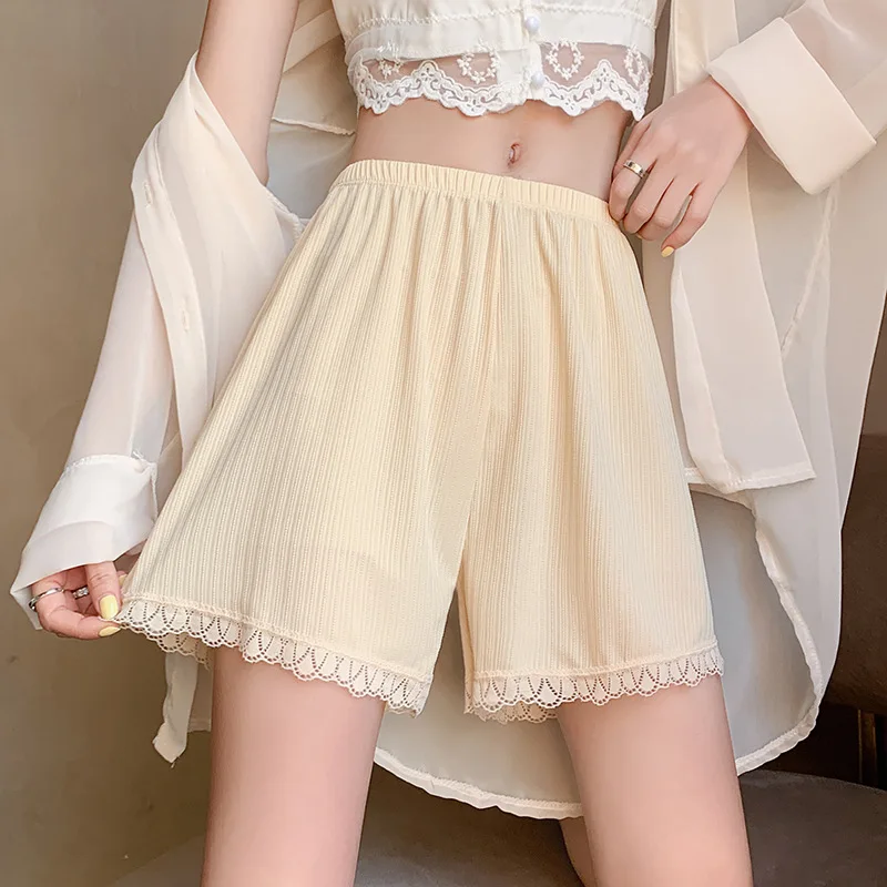Women Solid Safety Short Pants Under Skirt Anti-exposure Lace JK Lolita Shorts Without Curling Loose Underwear Home Base Shorts image 2
