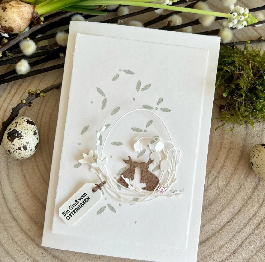 Piggy Craft metal cutting dies cut die mold Easter flowers eggs Scrapbook paper craft knife mould blade punch stencils dies