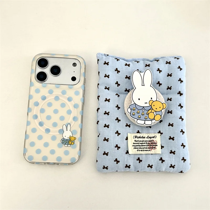 

New Cute Miffy Phone Shell Suitable for Iphone 17 16 15 14 Cartoon For Magnetic Holder Dopamine Anti Drop Phone Case Girl Gift