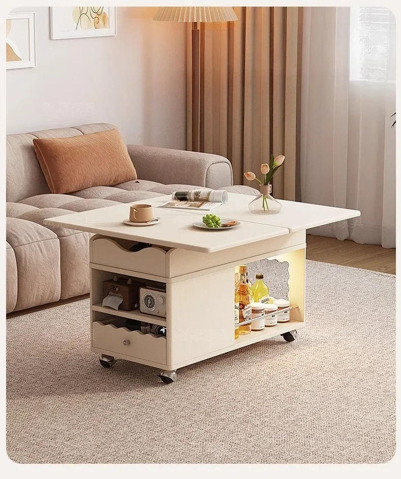 

Складной подъемный журнальный столик из массива дерева, маленькая квартира, гостиная, диван, боковой шкаф, боковой столик, светильник, роскошный высококачественный смысл