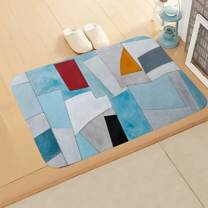 Nordic Geometry Pattern Floor Carpet Door Mat Washable Non-Slip Living Room Sofa Chairs Area Mat Kitchen Bedroom Decoration