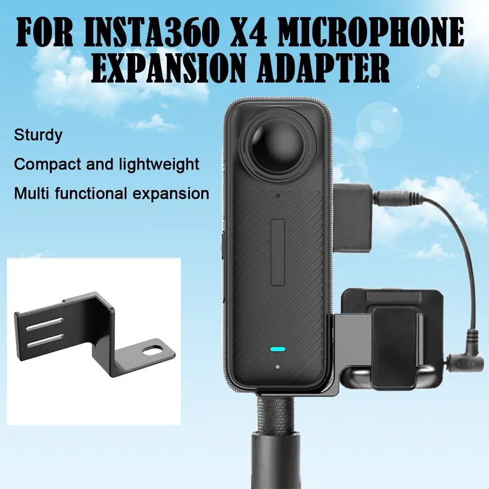 Per estensione microfono Insta360 X4 nero portatile leggero per accessori Insta360 X4 M1T8