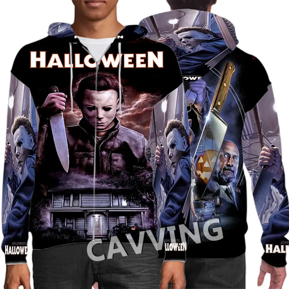 New Fashion 3D Print Halloween Michael Myers Zipper Hoodies Zip Up Hooded Sweatshirts Harajuku Hoodies Hip Hop Sweatshirts  J01