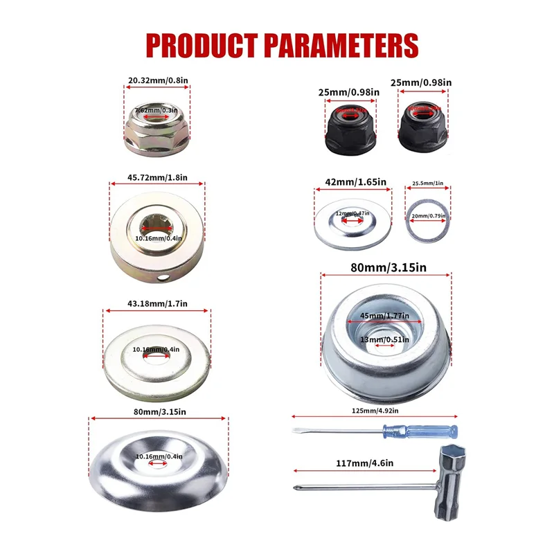 

10In X 80T Tip Brush Cutter Trimmer Blades & 9In X 36 Teeth Carbide Tipped Blades With Universal Adapter Kit Compatible Durable