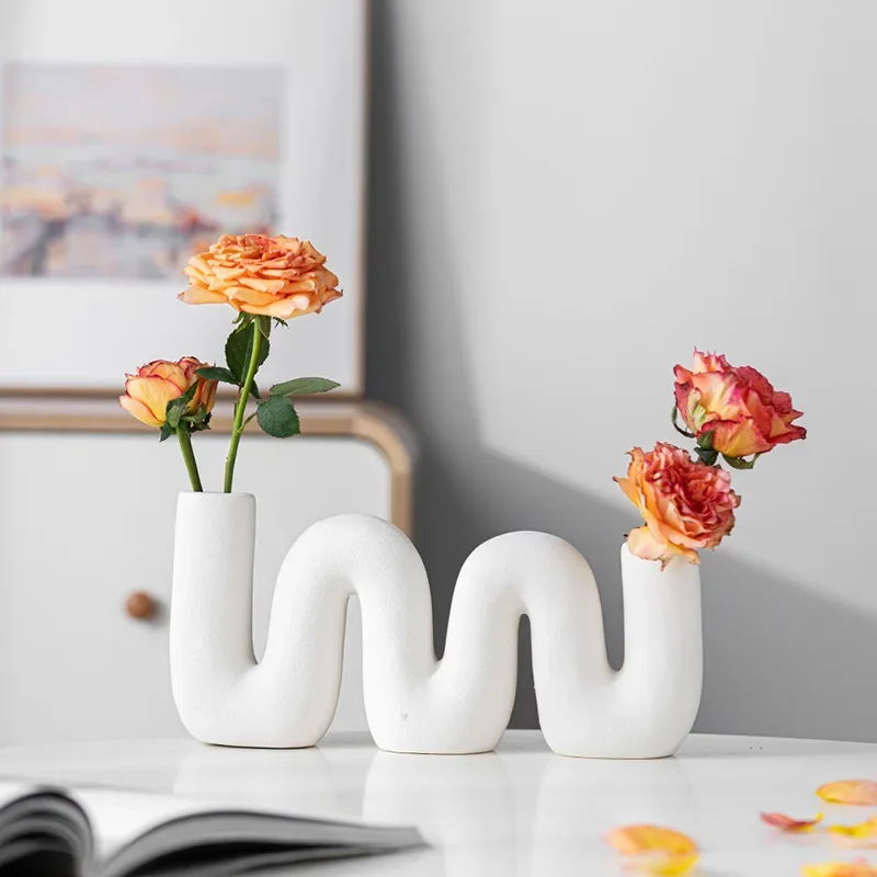CAPIRON Nordic Vase Ceramic for Pampas Grass Dried Flower Living Room Decoration Centerpiece