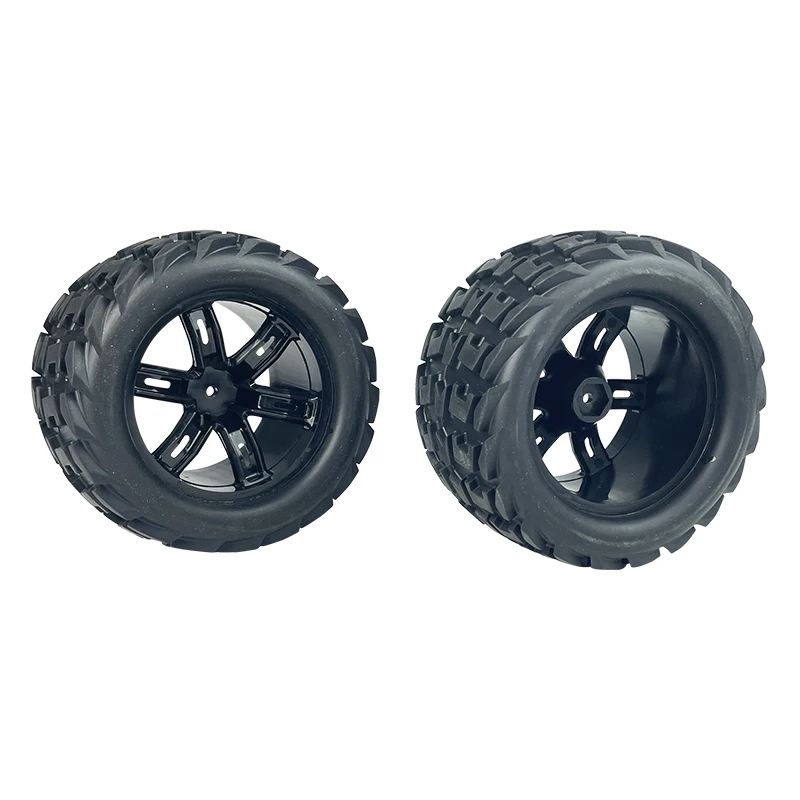 VRX Racing 2pcs Rc Wheels Tires 120mm Diameter 12mm Hex Hub Rubber for 1/10 Monster Truck Off Road Buggy Rc Car Parts 10723