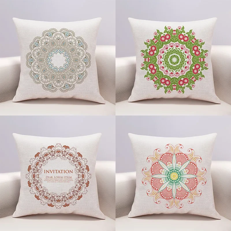 Ethnic Retro Pillow Cover Bohemian Square Cushion B&B Bedroom Living Room Sofa Backrest Luxury Waist Pillow