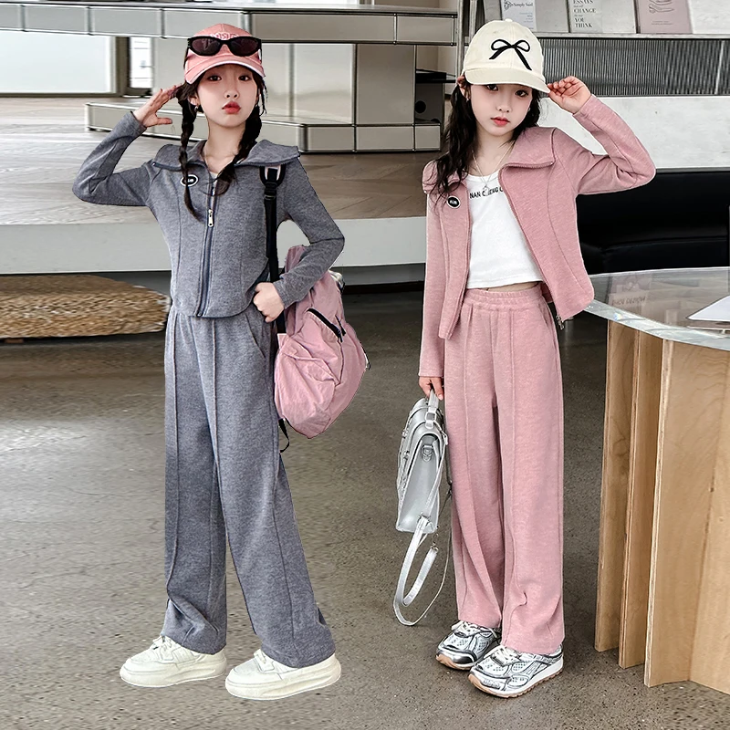 

conjunto infantil menina Irregular short top+Casual pants 2pcs kid girls sport clothes suit childer outfits Sportswear tracksuit