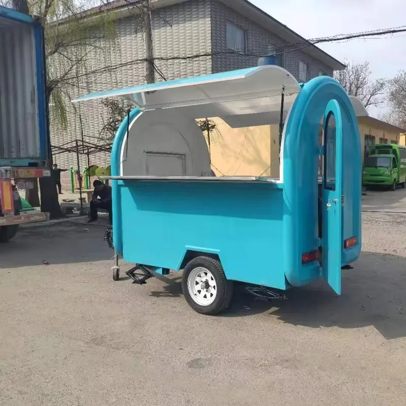 Ice Cream Mobile Street Food Cart Round Trailer Hot Dog Barista Coffee Festive Catering view 4