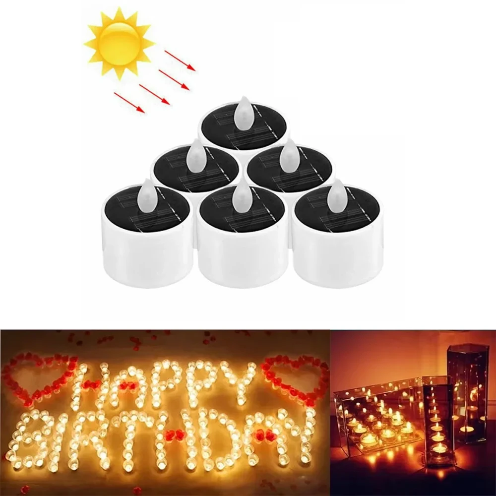 

Solar Tea Light LED Night light Candles Flameless Outdoor Waterproof Solar Tea Lights Rechargeable Candles for Party Garden Home