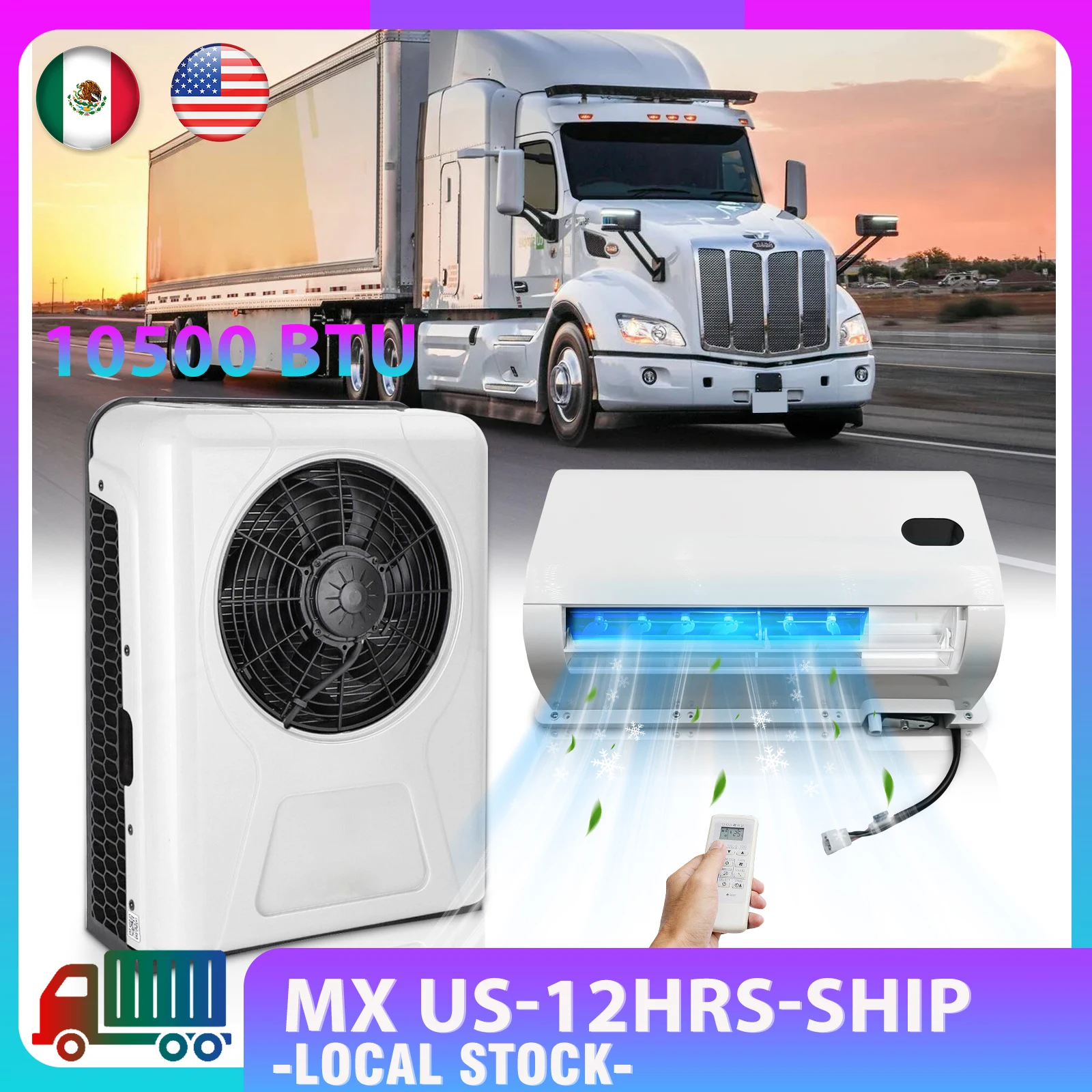 

Treeligo Universal 10500BTU Electric Air Conditioner 12V Ac Conditioning 24V Cooling For Car Caravans Bus Van Truck RV Motorhome