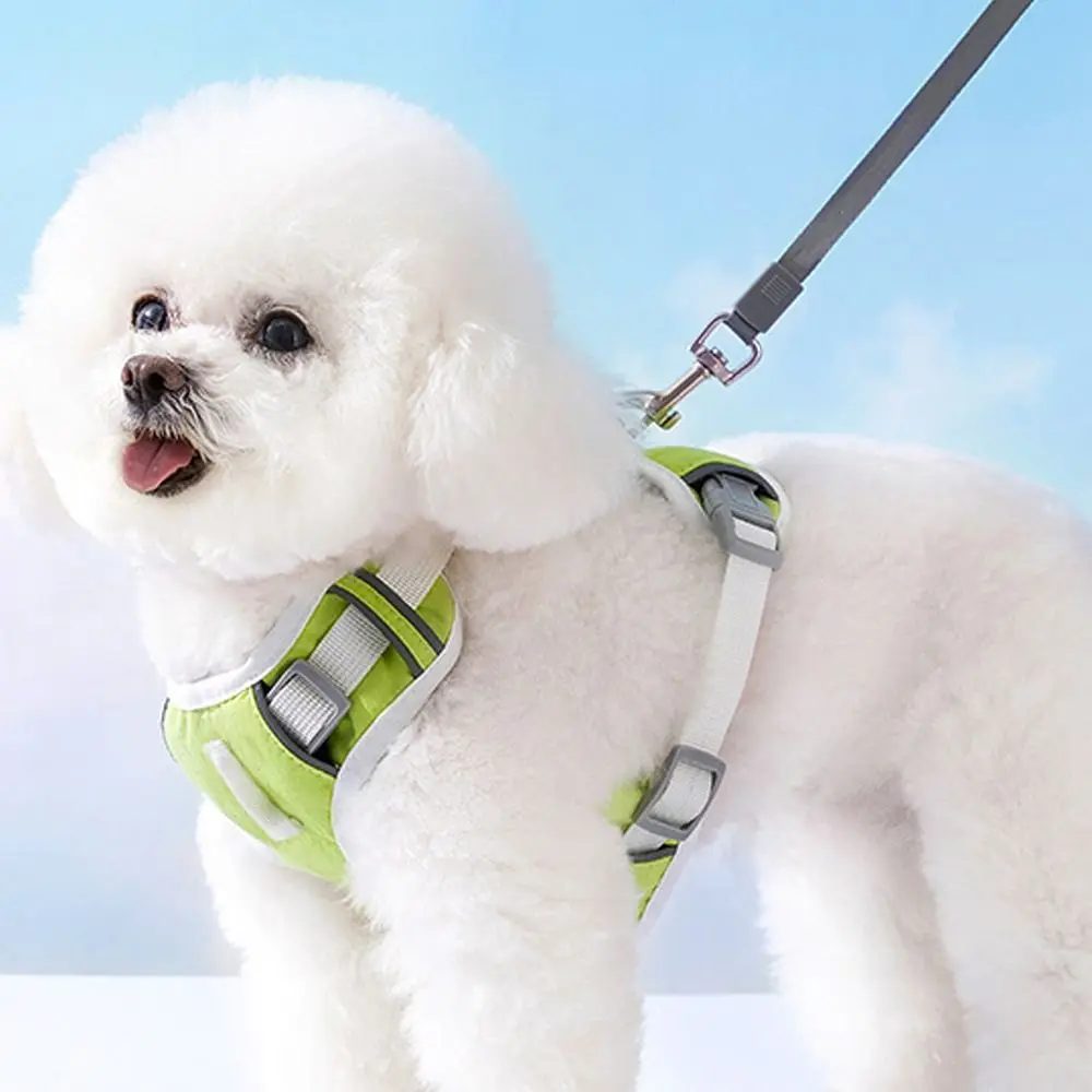 

Fashion Breathable Pet Chest Strap Reflective Strips Adjustable Straps Cat Collar Mesh No-Pull Design Dog Harness Walking
