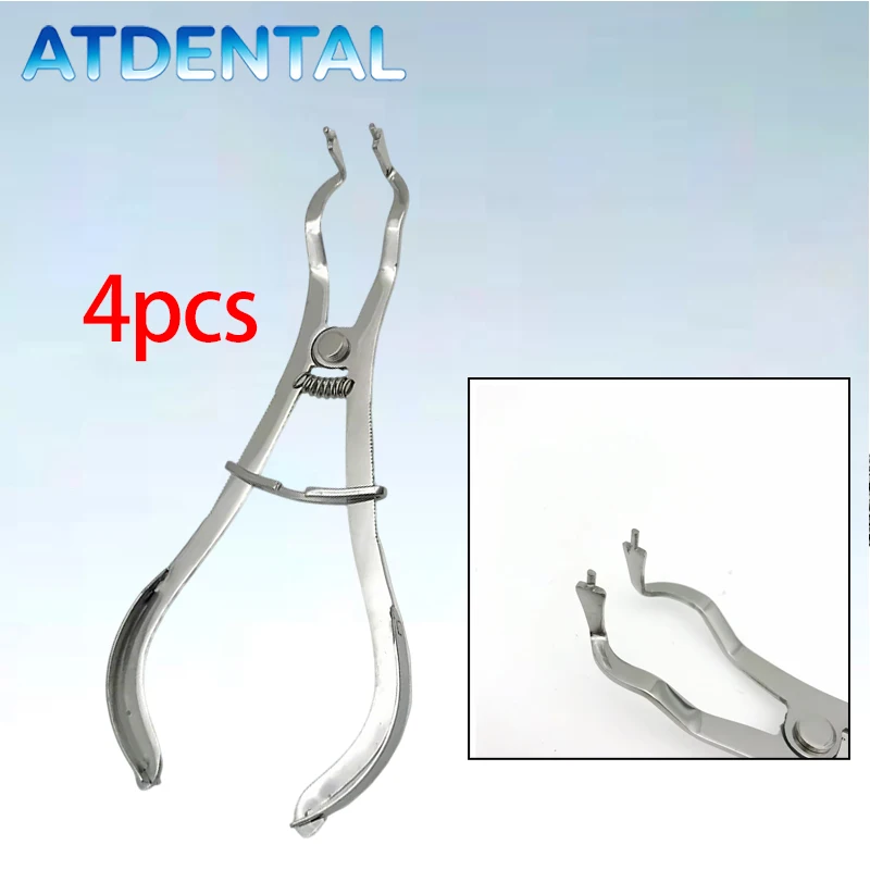 

Набор из 4 ортодонтических щипцов для разделяния и установки эластичных колец, инструменты для стоматологической хирургии
