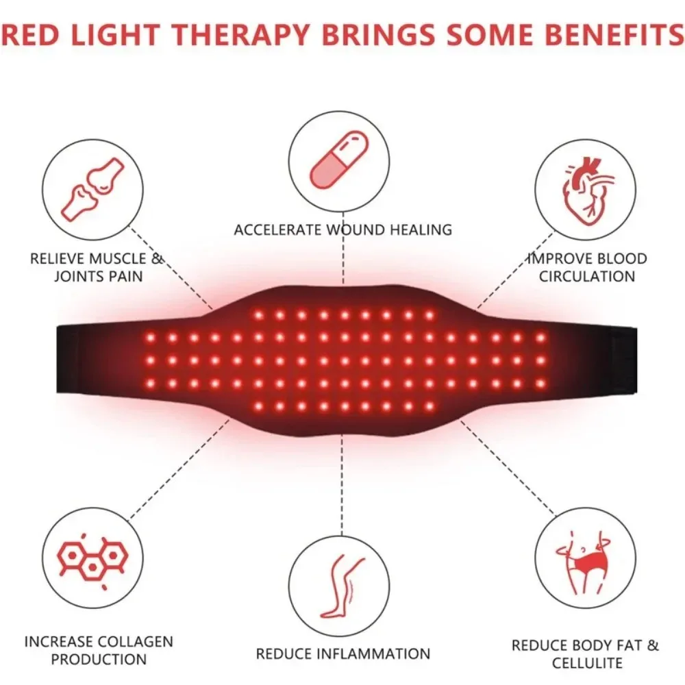 Red Light Wrap Belt 85Pcs Red Lamp Waist Body Belt Near Infrared 850nm&660nm for Fat Weight Loss Sliming Fatigue Relief Jecaliz