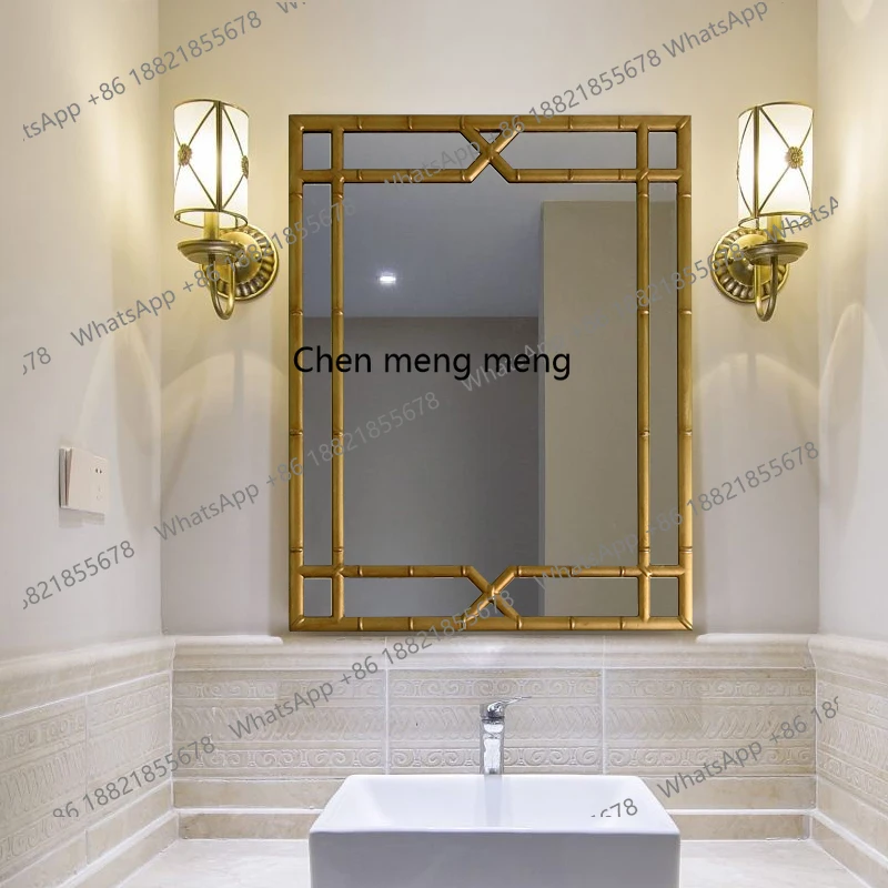 A17 French bathroom mirror, smart bathroom mirror washstand with lamp, bathroom wall mirror
